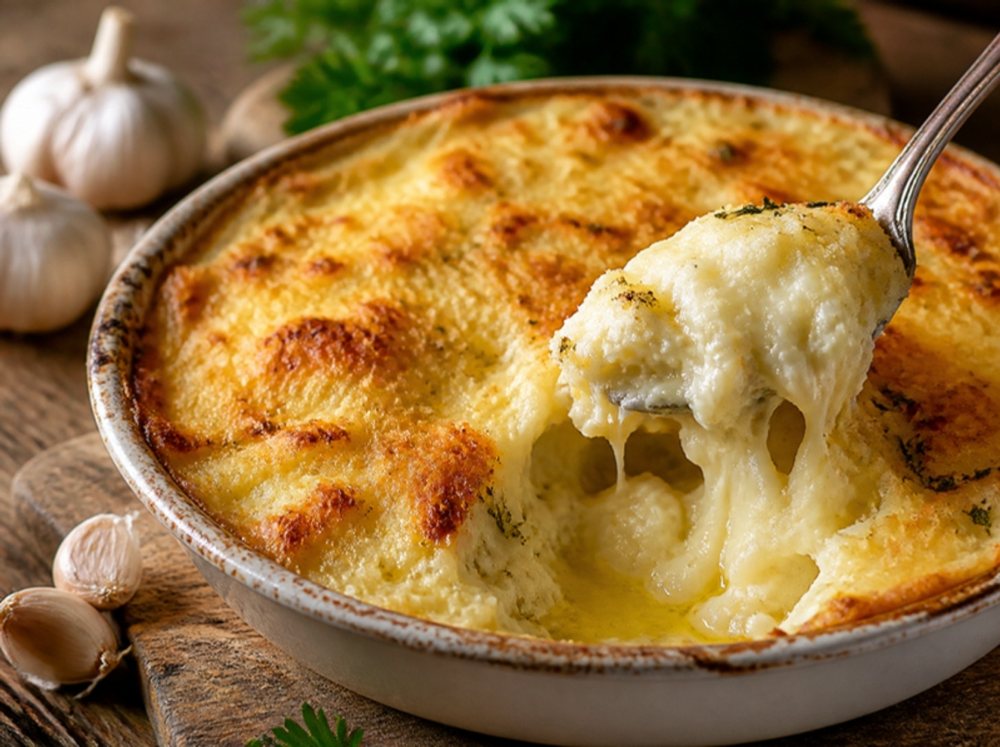 Gratin doré à la sortie du four