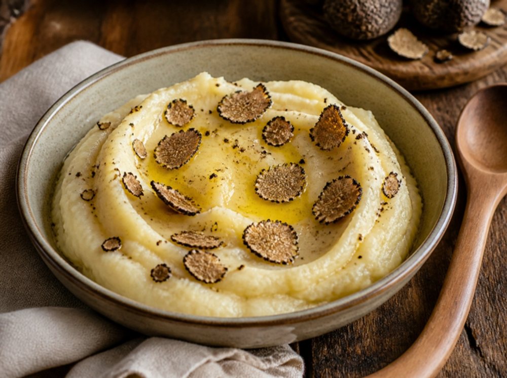 Purée maison à la truffe noire